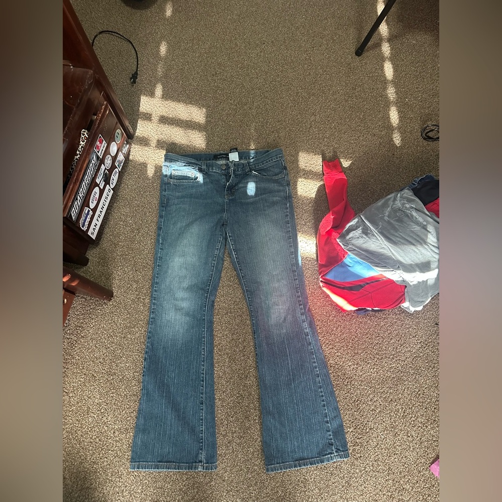 Calvin Klein flared dark wash jeans